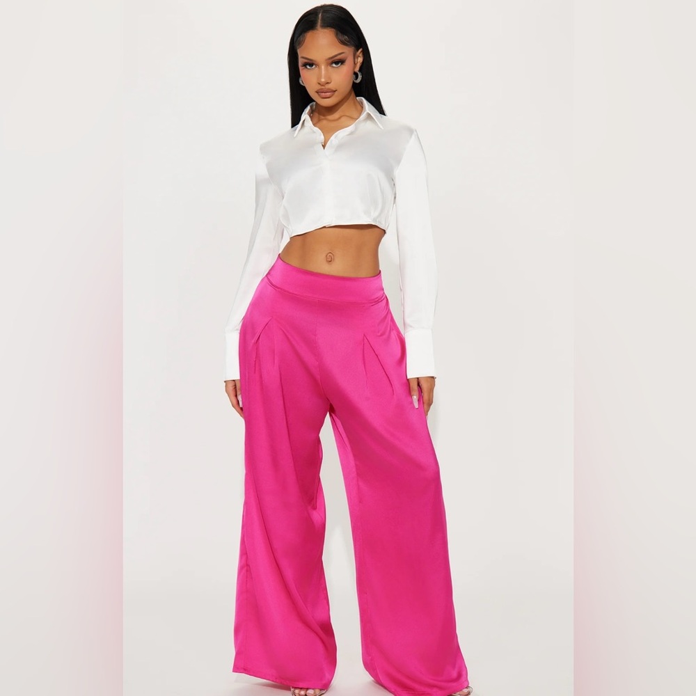 Pink Satin Pants